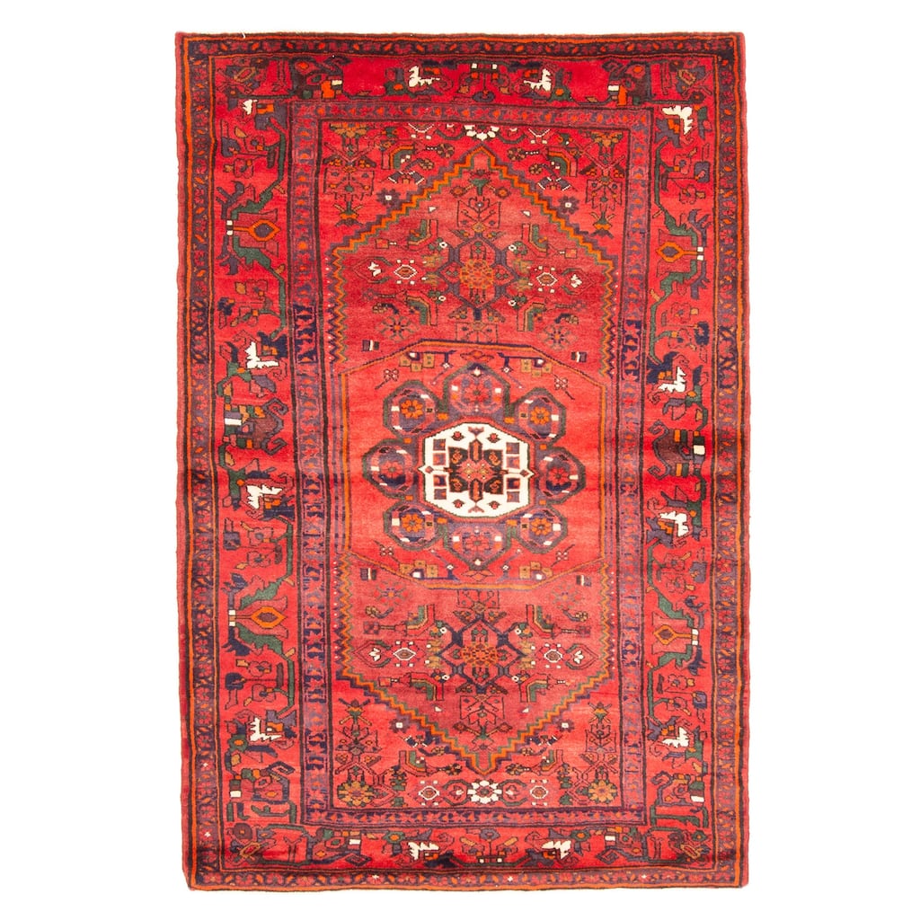 ECARPETGALLERY Hand-knotted Andelz Red Wool Rug - 4'5 x 6'8