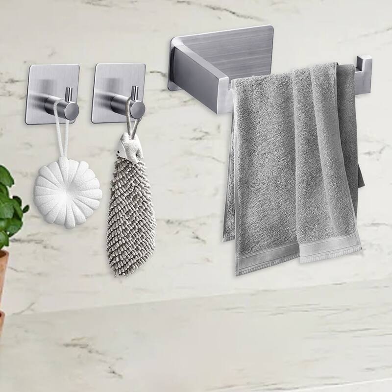 Yulika 3 Piece Bathroom Hardware Set Stainless Steel Bathroom Towel Holder Set
