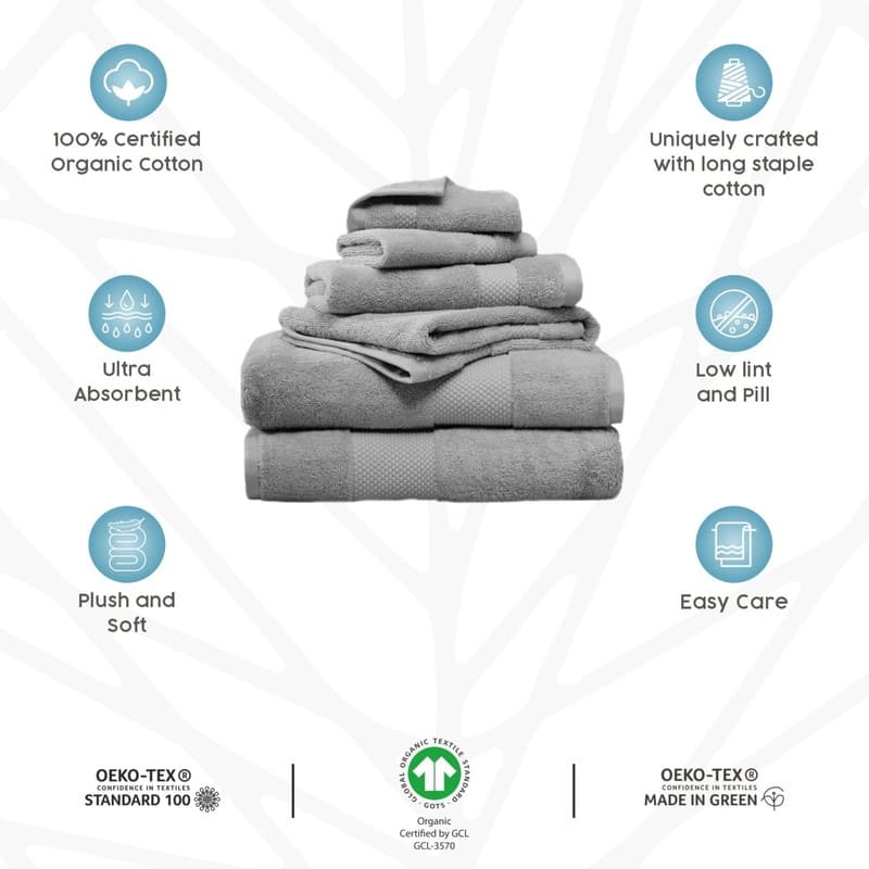 Farm to Home 630GSM Organic Towel Set of 6
