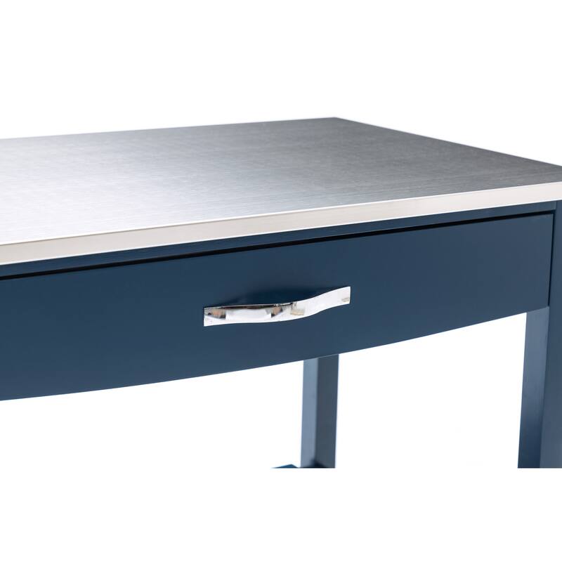 Holland Kitchen Cart With Stainless Steel Top
