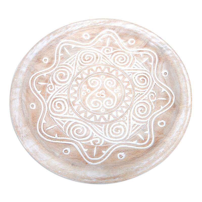 Novica Handmade Gianyar Waves Wood Wall Accent