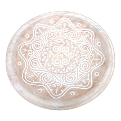 Novica Handmade Gianyar Waves Wood Wall Accent