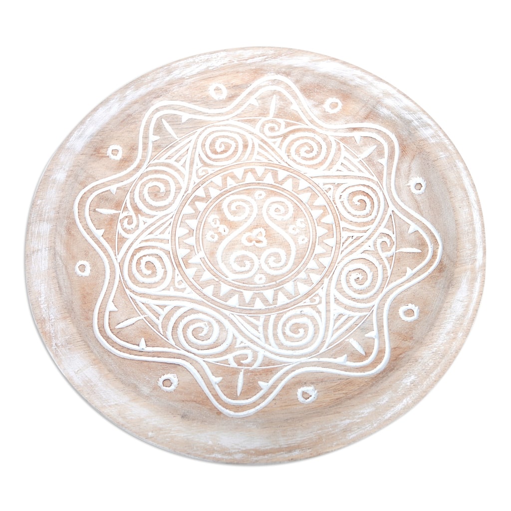 Novica Handmade Gianyar Waves Wood Wall Accent