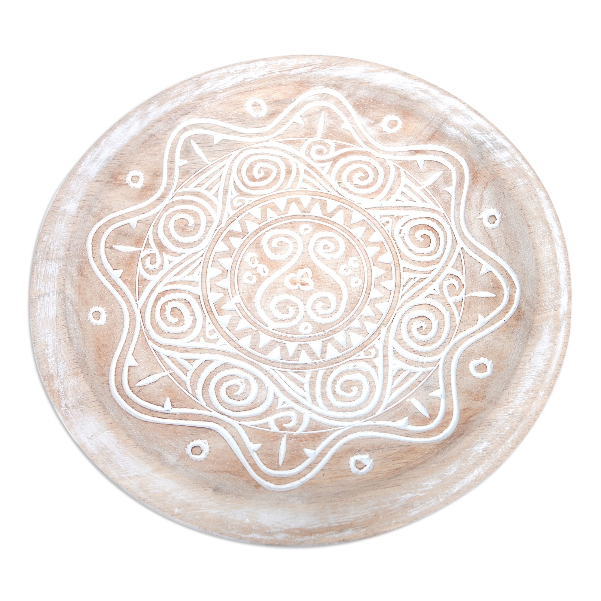 Novica Handmade Gianyar Waves Wood Wall Accent