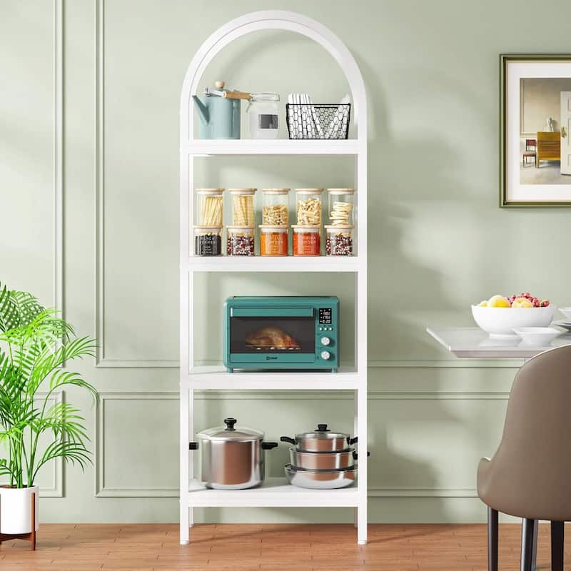 4-Tier Industrial Bookshelf, 70.8" Etagere Bookcase Free Standing Ladder Shelf for Living Room, Home Office