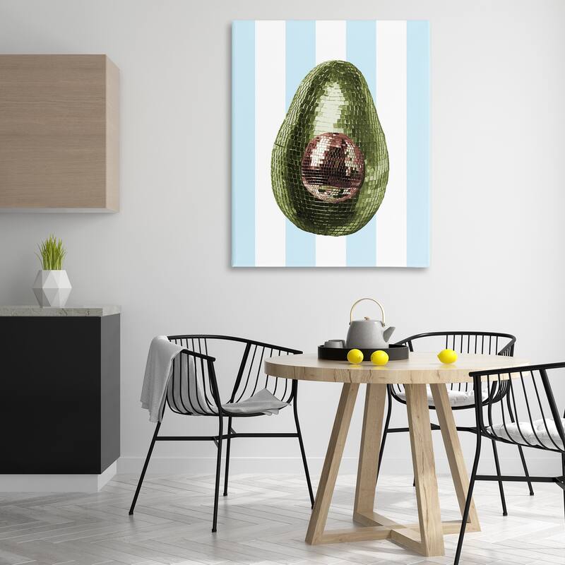Stupell Disco Avocado on Blue Canvas Wall Art Design By Lil' Rue