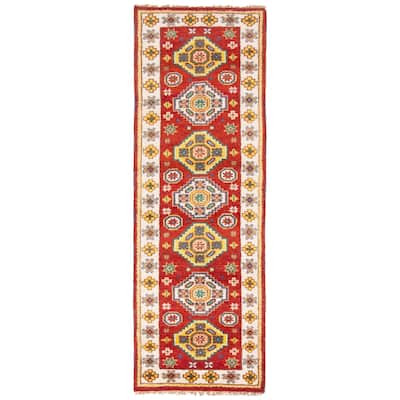 ECARPETGALLERY Hand-knotted Royal Kazak Dark Copper Wool Rug - 2'8 x 8'3