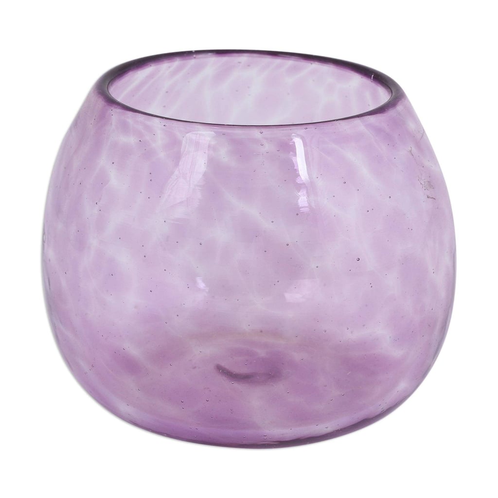Recycled glass wine glasses, 'Lilac Relaxation' (set of 4)