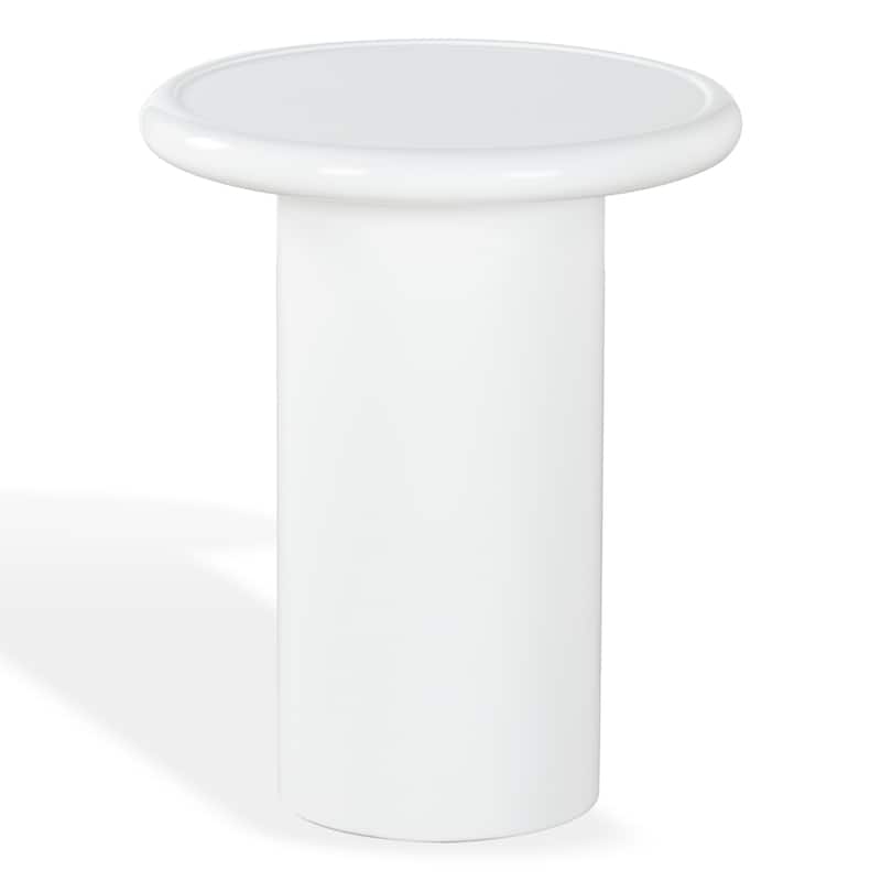 SAFAVIEH Couture Lollita Round Concrete Accent Table - 18"W x 18"D x 22"H - White