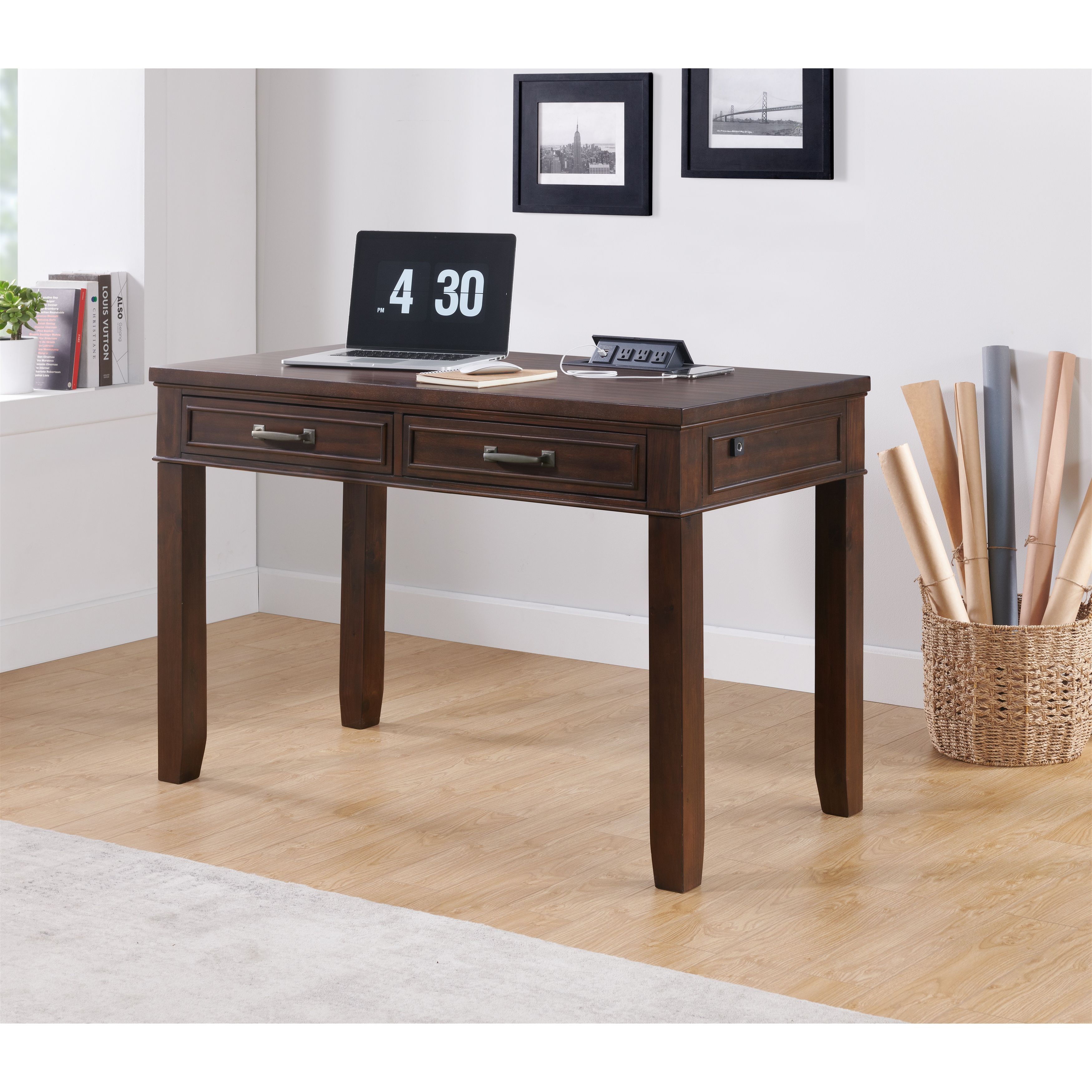 Writing desk with on sale locking drawer