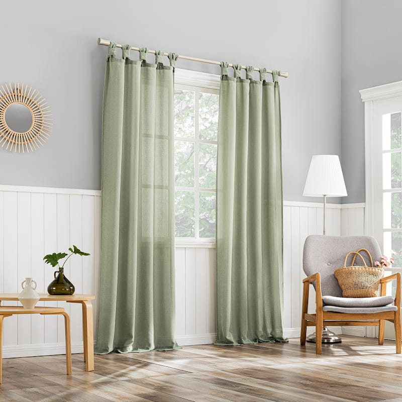 No. 918 Hathaway Twist Tab Semi-Sheer Tab Top Curtain Panel, Single Panel