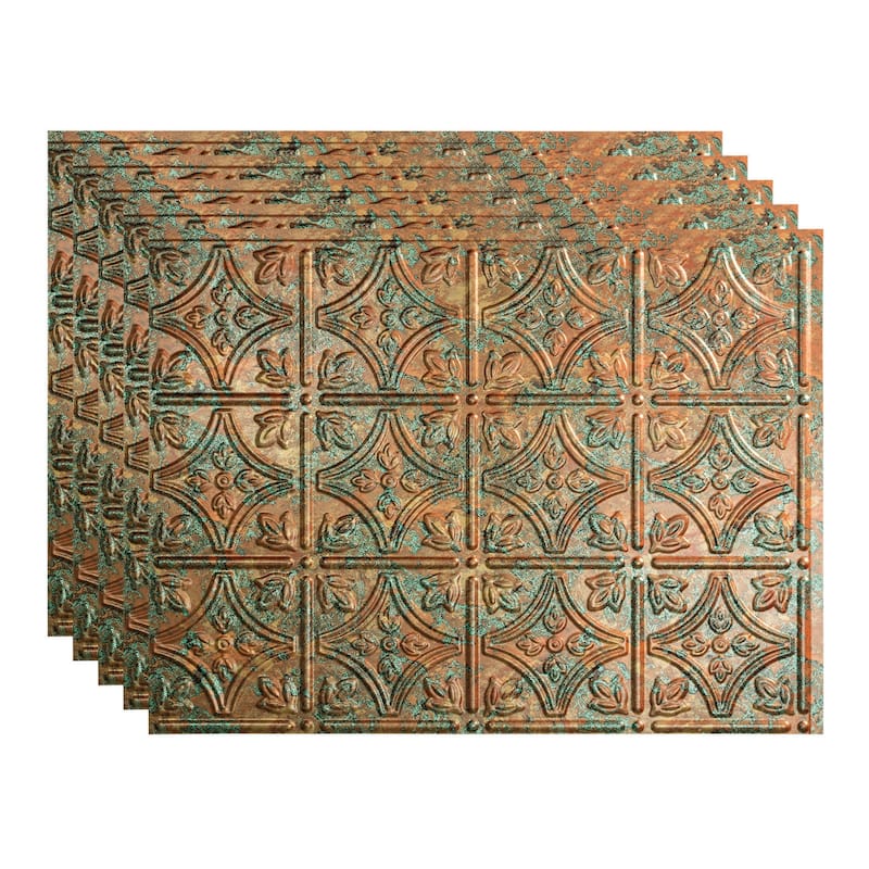 FASÄDE Traditional Style 1 Decorative Vinyl Backsplash Panel - 5 Pack - Copper Fantasy