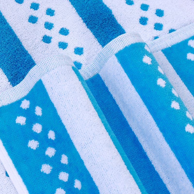 Superior Striped Cotton Fuzzy Velour Terry Large Oversized Beach Towel