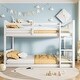preview thumbnail 7 of 9, Twin Over Twin Size Wooden Bunk Bed with Ladder White