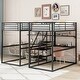 preview thumbnail 10 of 14, Twin Metal Bunk Bed with Desk, Shelves, and Storage Staircase, Ensuring Safety