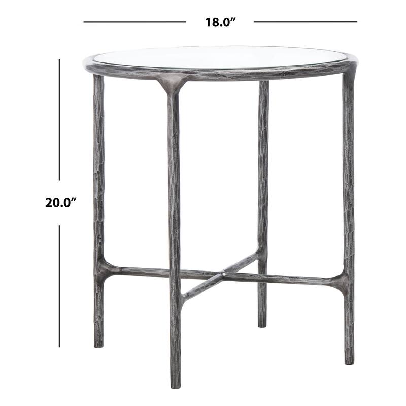 SAFAVIEH Couture Saliha Forged Metal Round End Table - 18" W x 18" L x 20" H - 18"W x 18"D x 20"H