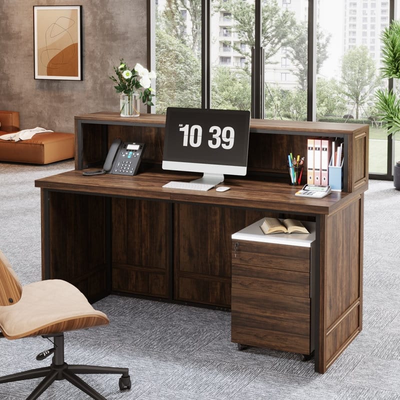 Modern Reception Desk with Counter,Front Desk Receptionist Desk ,Checkout Counter