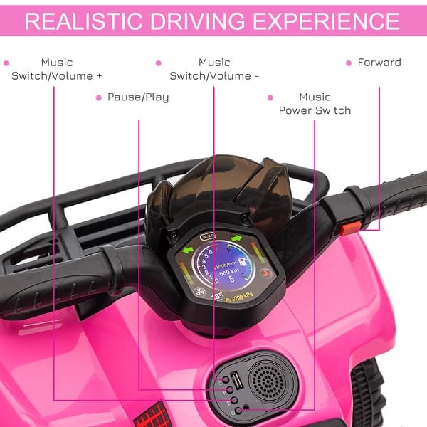 slide 2 of 10, Kids ATV Four Wheeler Ride on Car - Pink Pink
