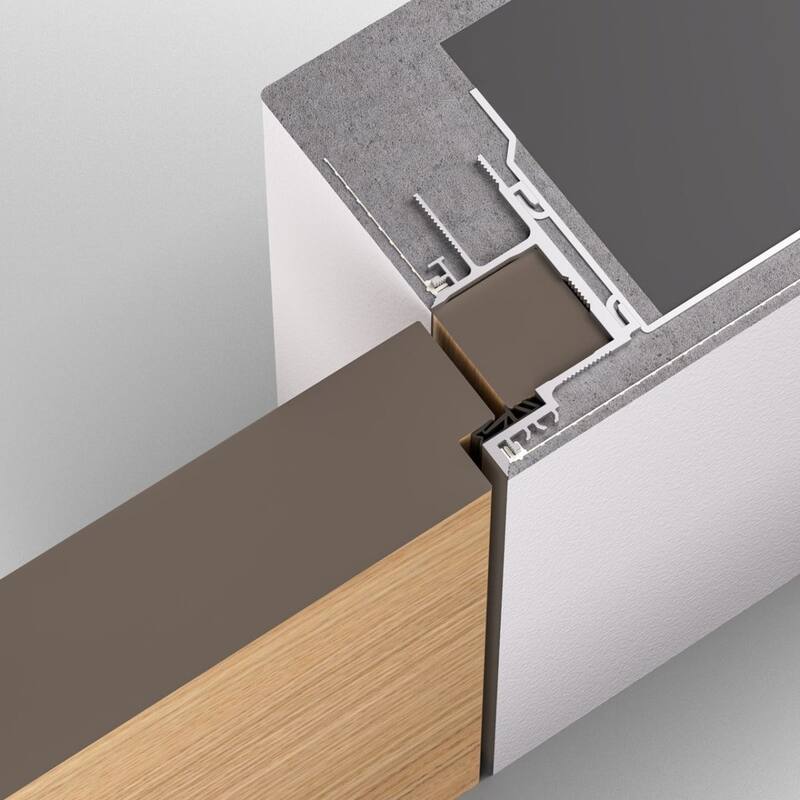 Solid Hidden Door with Handle Planum 0010 Noce