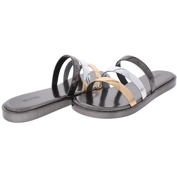 michael kors keiko metallic slide