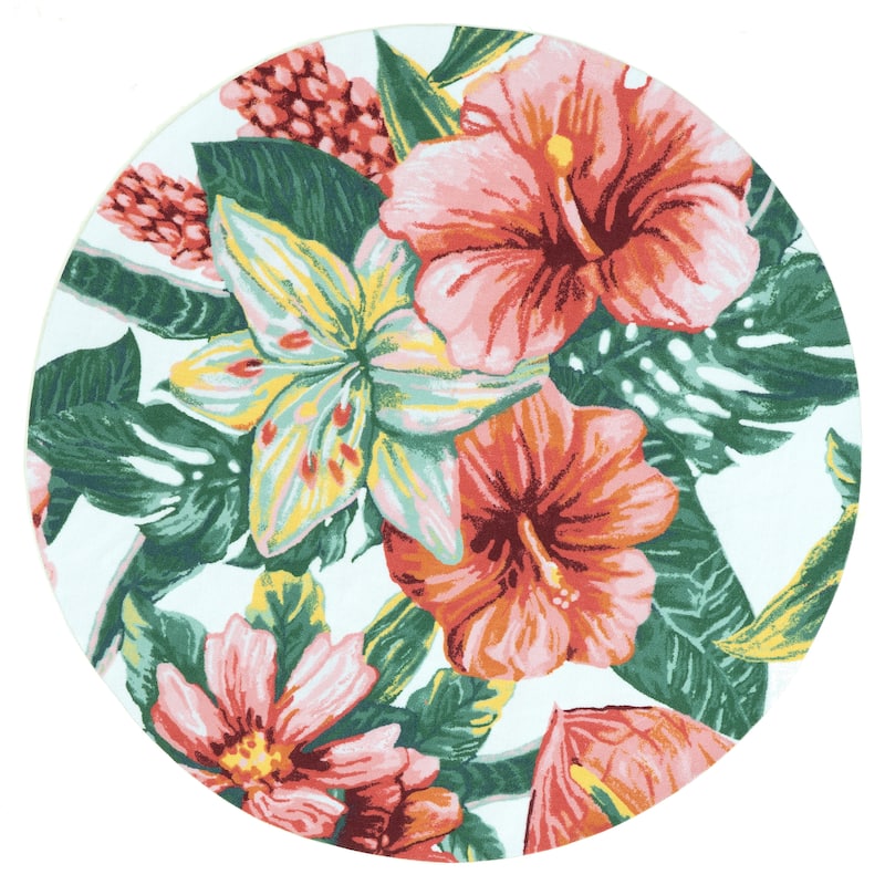 Nuloom Multi Indoor/Outdoor Contemporary Tropical Majestic Lush Hibiscus Area Rug
