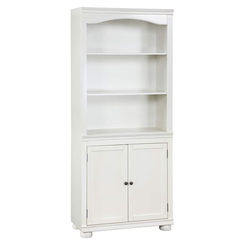 Omni Transitional 3-Shelf Wood Bookcase with Cabinet by Furniture of America