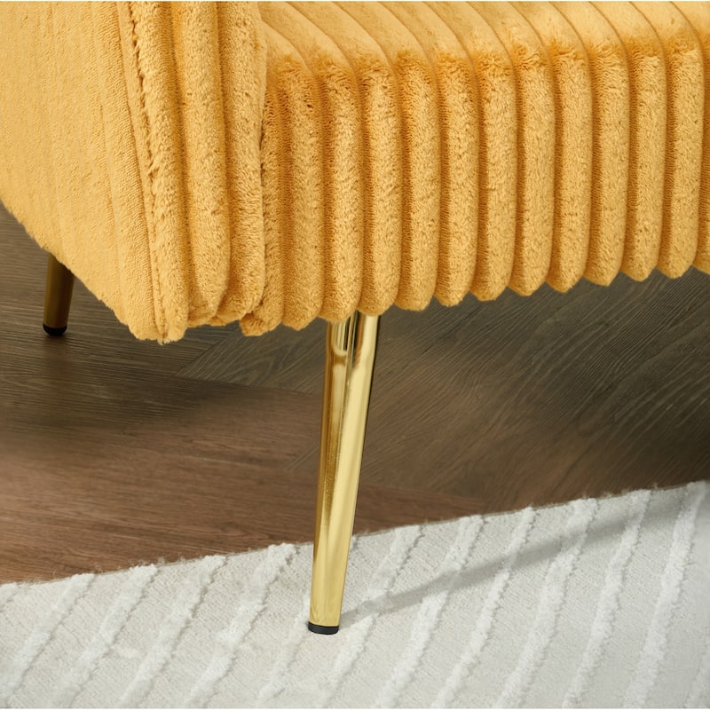 79" Corduroy Foldable Sofa Bed with 3-Position Armrests, High-Resilience Foam, and Metal Legs