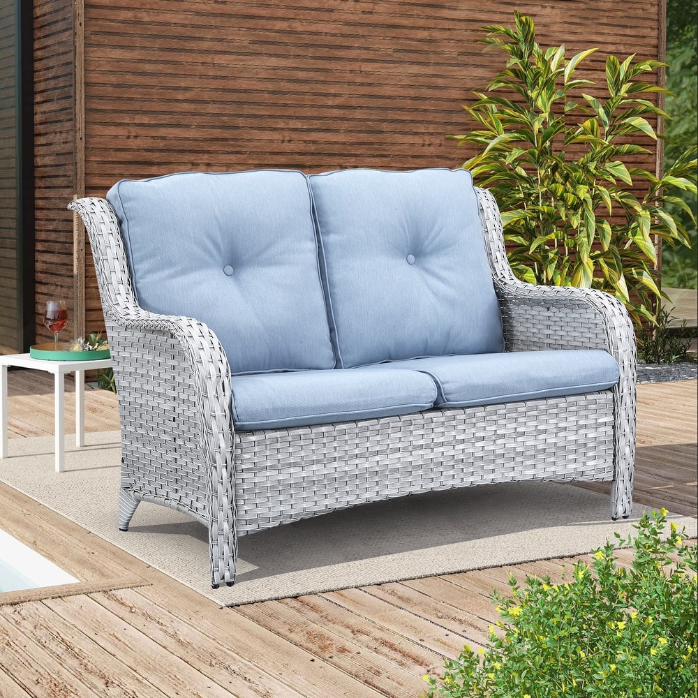 Gymojoy Patio Loveseat Sofa with Cuhsion