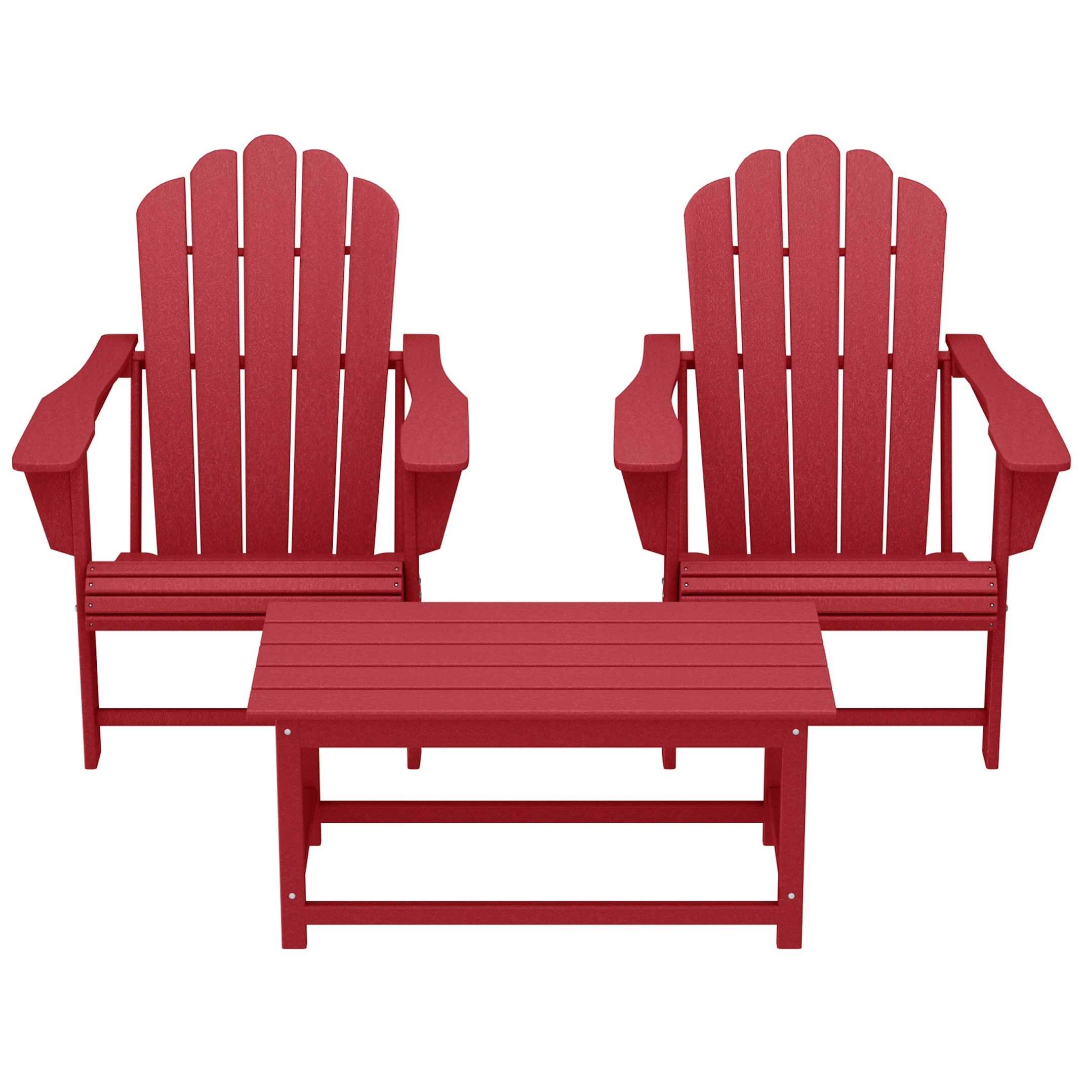Aderson Outdoor Poly Adirondack Chair Set with Coffee Table