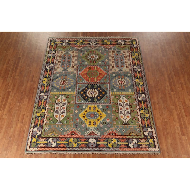 Geometric Heriz Serapi Oriental Area Rug Handmade Wool Carpet - 7'11"x 9'11"