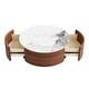 preview thumbnail 14 of 24, Modern Round Movable Coffee Table with Casters, 2 Drawers,Marble Pattern Sintered Stone Top