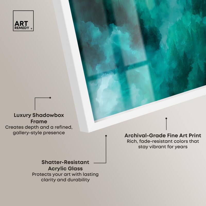 Textured Teal II Shadowbox by Art Remedy