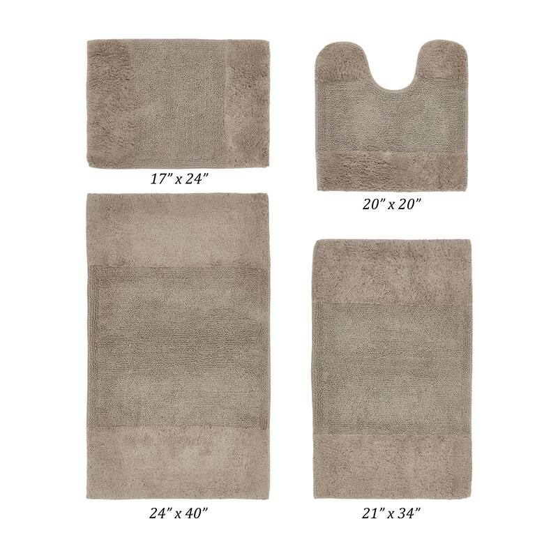Better Trends Bath Rug 100% Cotton Water Absorbent Tufted Bathroom Rug Set for Shower, Sink Mats Machine Wash Granada Collection