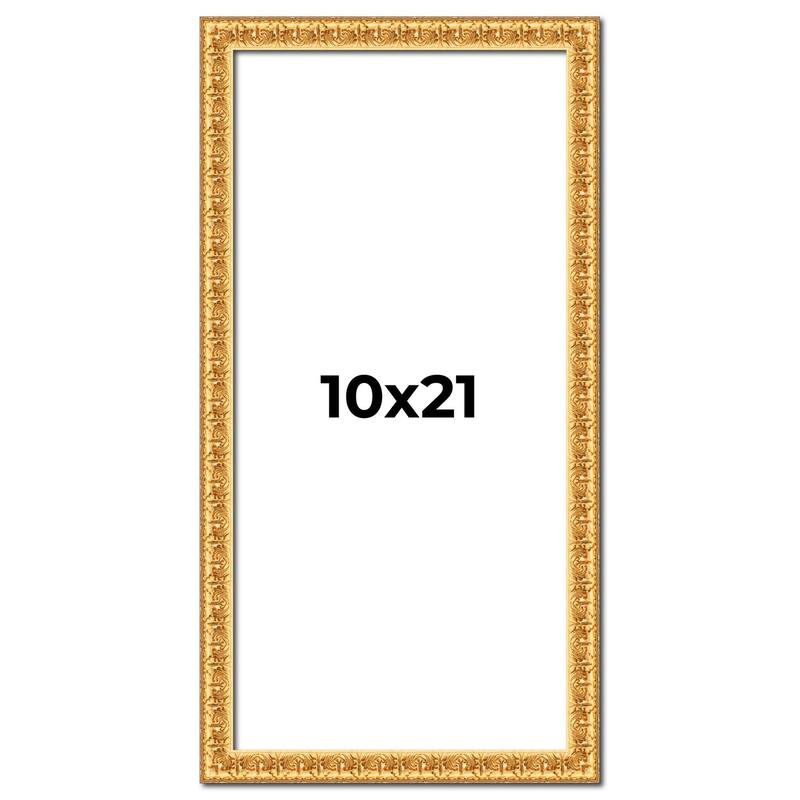 10x21 Frame Gold Real Wood Picture Frame Width 1 inches | Interior