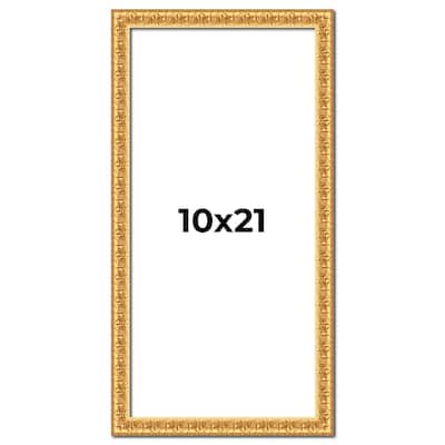 10x21 Frame Gold Real Wood Picture Frame Width 1 inches | Interior