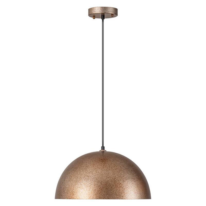 1-Light Modern Industrial Distressed Gold Leaf Bowl Dome Oversized Pendant Light for Kitchen Island