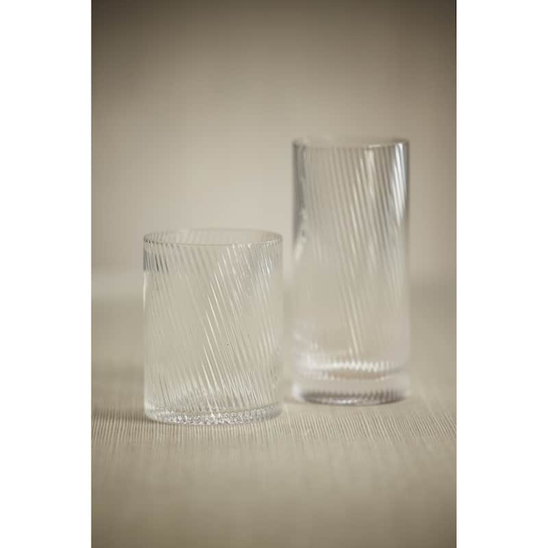 Chadwell Rippled Rock Glasses, Set of 6 - 3.5" x 4.25"