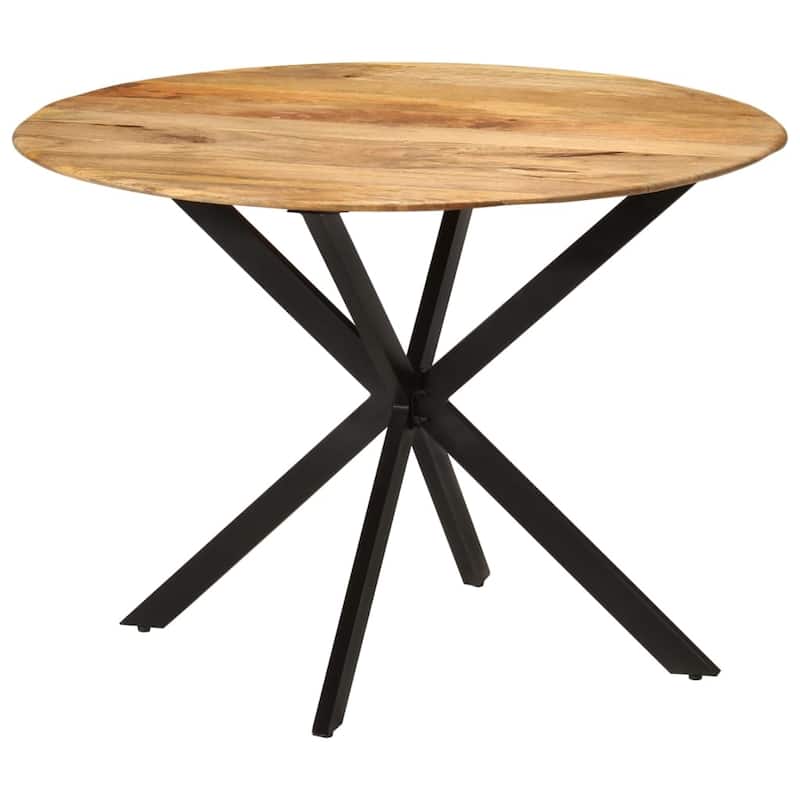vidaXL Dining Table Ø43.3"x30.7" Solid Wood Reclaimed and Steel - Brown