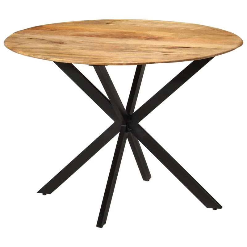 vidaXL Dining Table Ø43.3"x30.7" Solid Wood Reclaimed and Steel - Brown