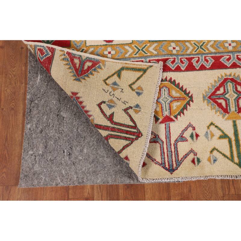 Tribal Geometric Kazak Oriental Area Rug Hand-Knotted Wool Carpet - 6'6" x 10'4"
