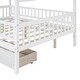 preview thumbnail 7 of 12, White Full Size Wooden House Bed with Two Drawers and Roof for Kids, Boys and Girls, Bedroom
