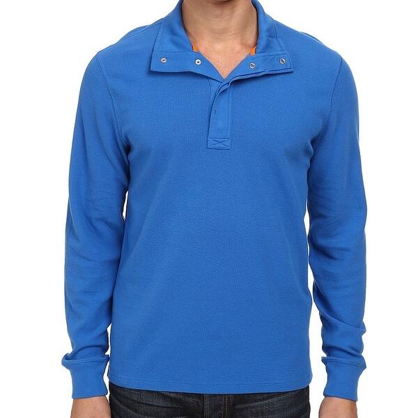 Shop Jack Spade New Blue Mens Size 2xl Thermal Long Sleeve Polo
