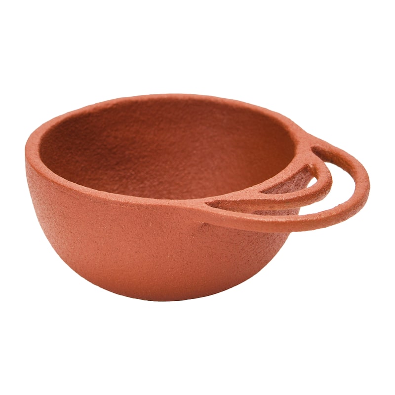 Decorative Textured Metal Bowls with Handles, 2 Colors, Set of 2