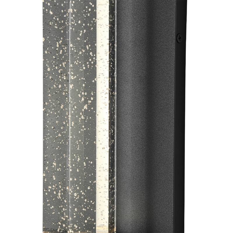 1-Light Bubble Crystal Linear Tube Dimmable LED Vanity Wall Lamp - Black