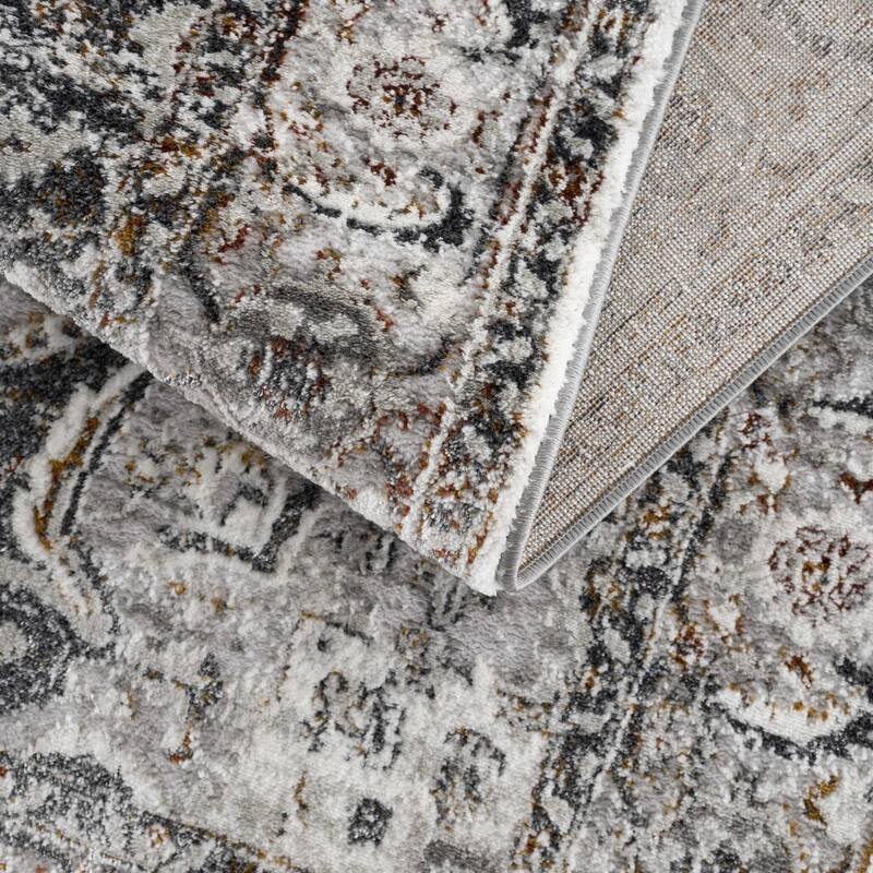 Hauteloom Liverpool Living Room, Bedroom Area Rug - Traditional - Charcoal,Medium Gray,Light Gray - 2' x 3'