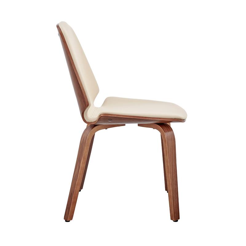 Brinley Walnut or Black Wood Upholstered Dining Chair