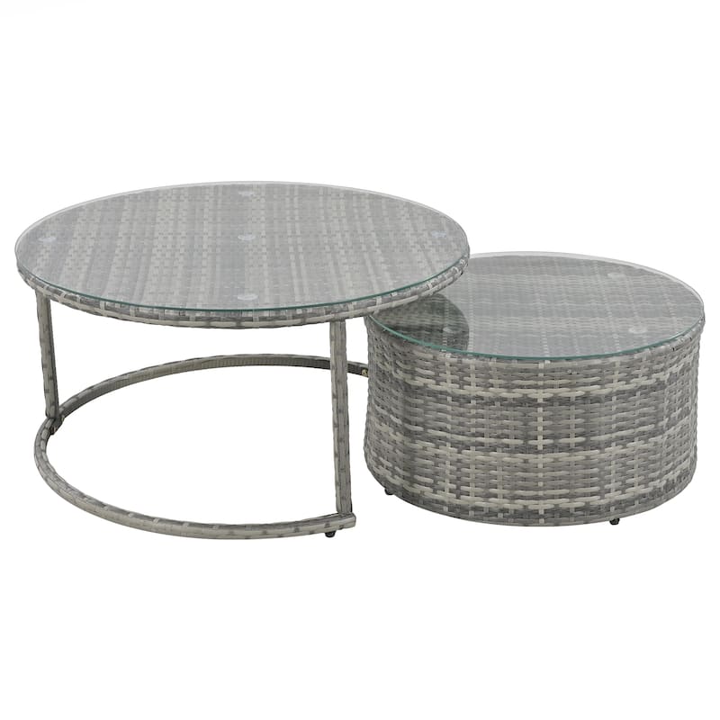 9-Pieces Outdoor Half-moon Patio Sofa Set