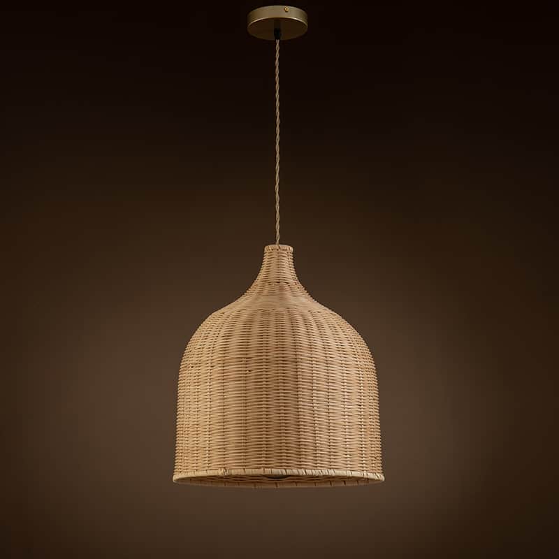 Reely Wicker Rattan Single Light Pendant - 17.7" x 15.7"