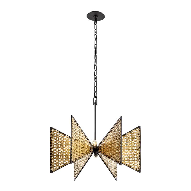 Varaluz Machina Chandelier - Matte Black/Sulihiya - 24"W x 21.75"H