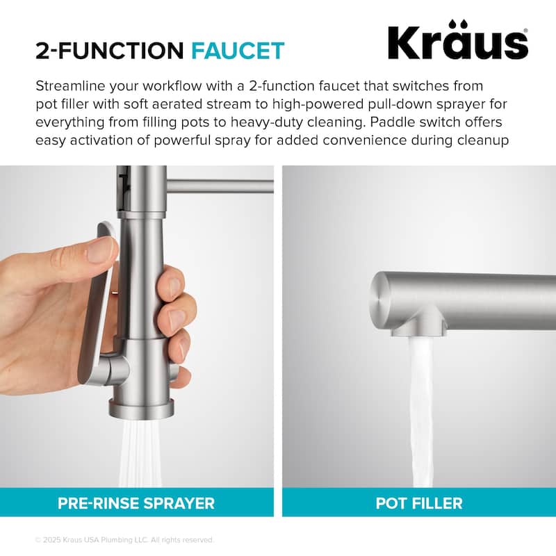 Kraus KPF-1605 Artec Pro 1.8 GPM Single Hole Pre-Rinse Pull Down
